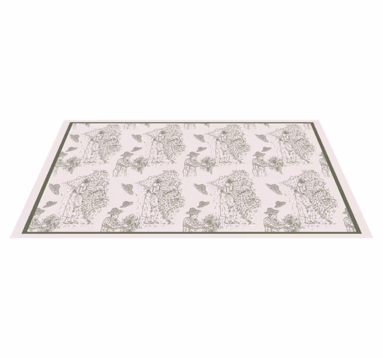 Alfombra de vinilo vintage bosque de la selva monocromática - TenVinilo