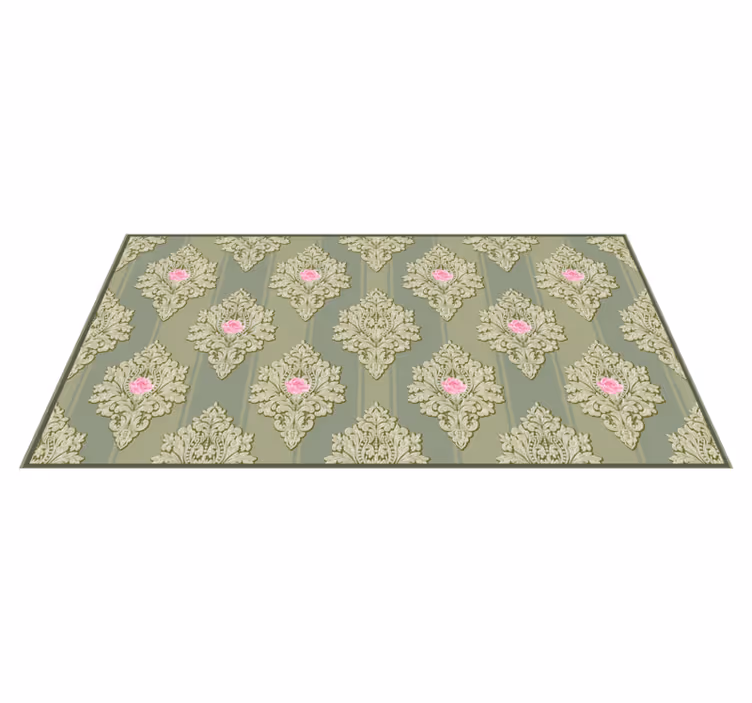 Alfombra vinílica flores decoración floral vintage - TenVinilo
