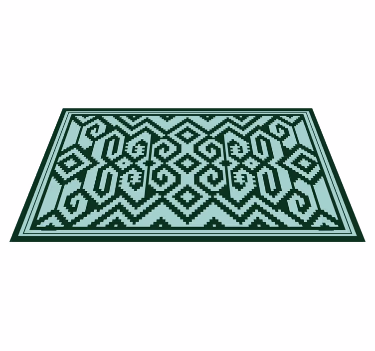 Alfombra vinilo colores verdes mapuche - TenVinilo