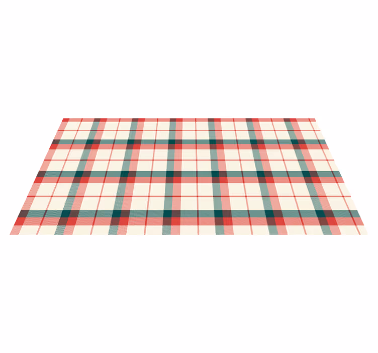 Geometric Christmas Tartan vinyl rug - TenVinilo