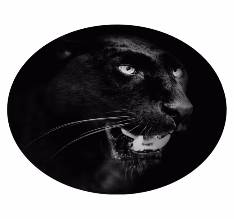 Alfombra de vinilo animal retrato pantera negra - TenVinilo