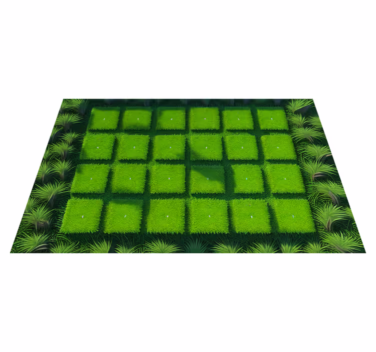 Alfombra vinilo naturaleza césped cubos - TenVinilo