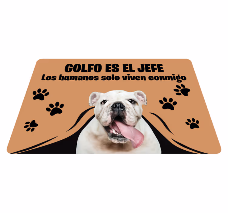 Alfombra vinilo recibidor foto mascota - TenVinilo