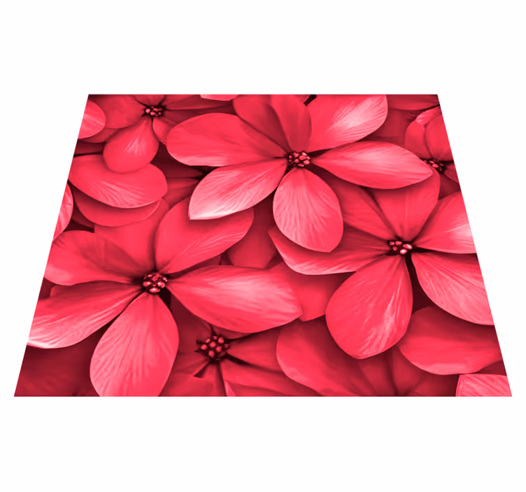 Alfombra de vinilo flores digitales rojas - TenVinilo