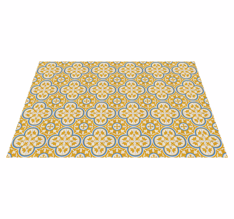 Alfombra vinilo retro azulejo amarillo - TenVinilo