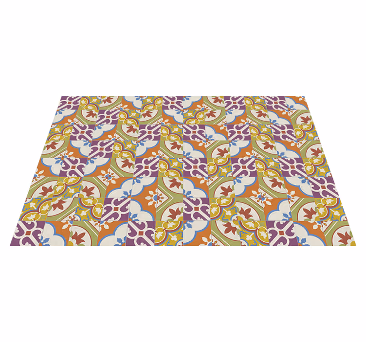 Alfombra vinilo vintage baldosas ornamentales - TenVinilo