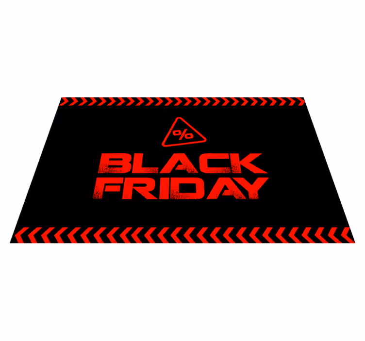 Alfombra vinílica negra alerta Black Friday - TenVinilo