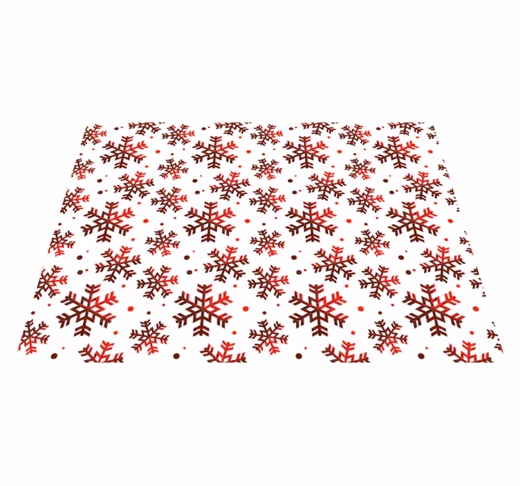 Alfombra vinilo Navidad copos de nieve rojos - TenVinilo