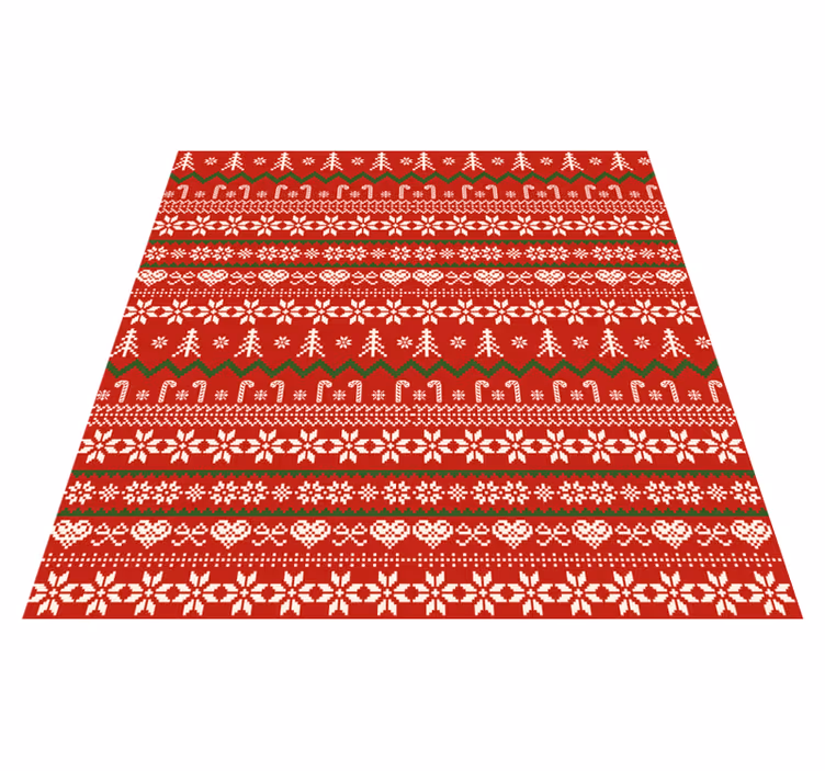 Alfombra vinílica navidad patrón de tela - TenVinilo