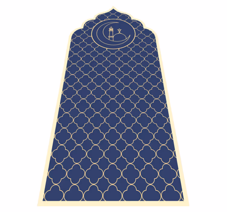 Alfombra vinílica de rezo patrón azul - TenVinilo