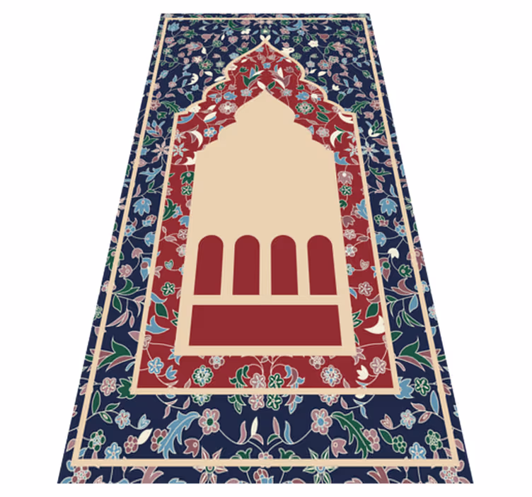 Alfombra vinilo rectangular persa patrón floral - TenVinilo