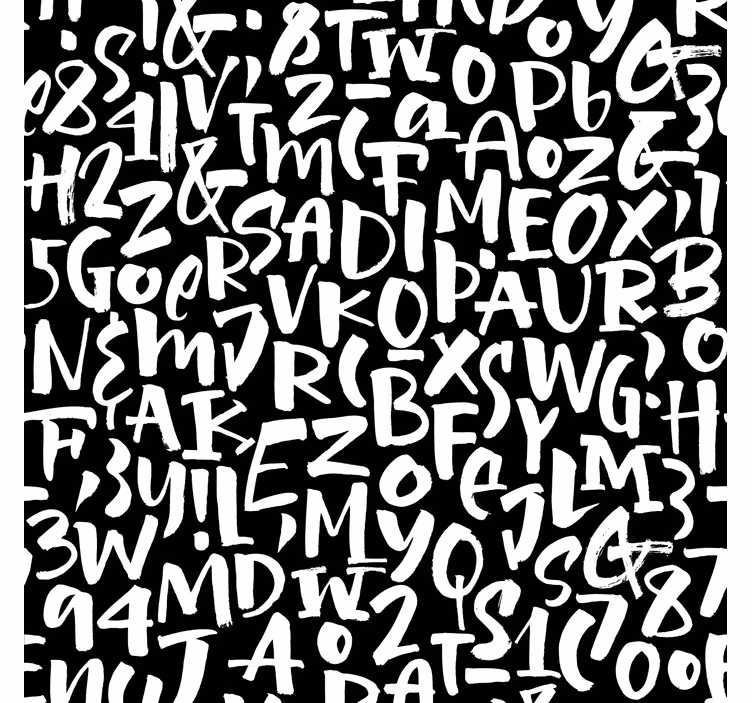 Papel mural letras en blanco y negro - TenVinilo