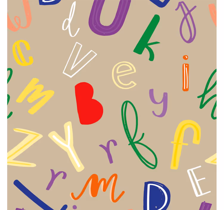 Papel mural letras alfabeto colorido - TenVinilo