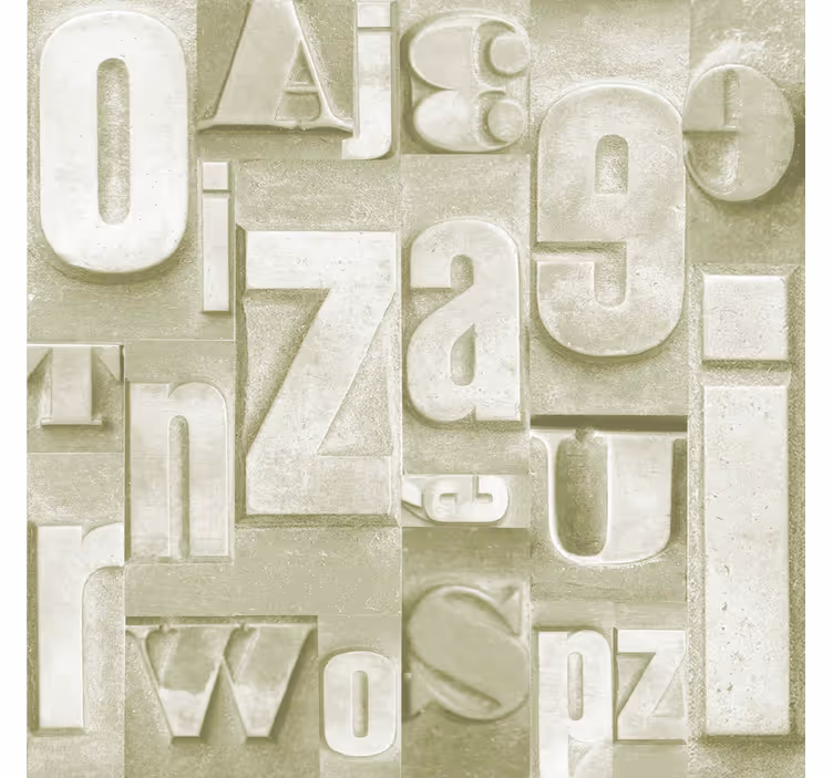 Papel mural letras estilo industrial 3d - TenVinilo