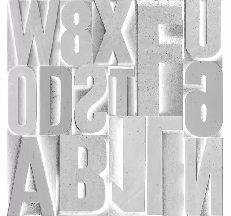 Papel mural letras letras grises 3d - TenVinilo