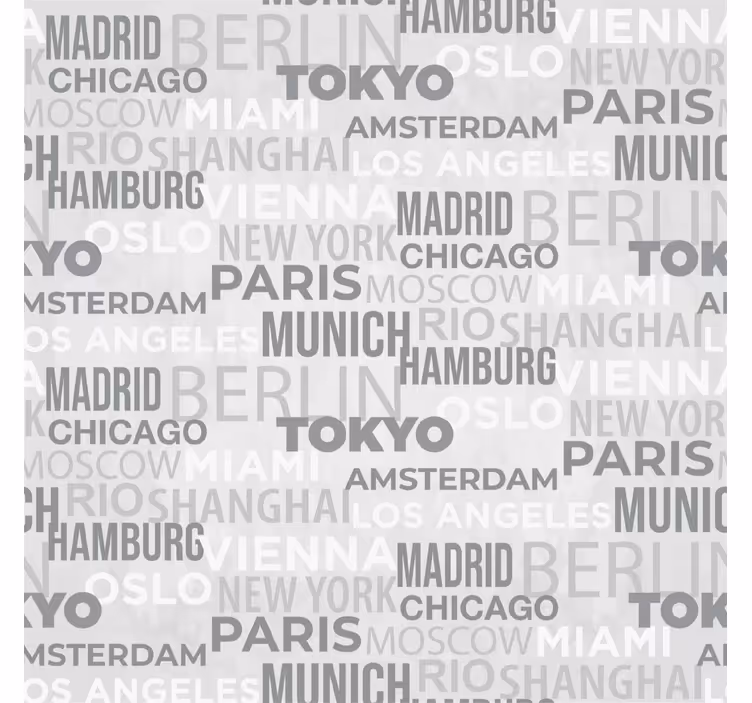 Papel mural letras nombre de las ciudades - TenVinilo