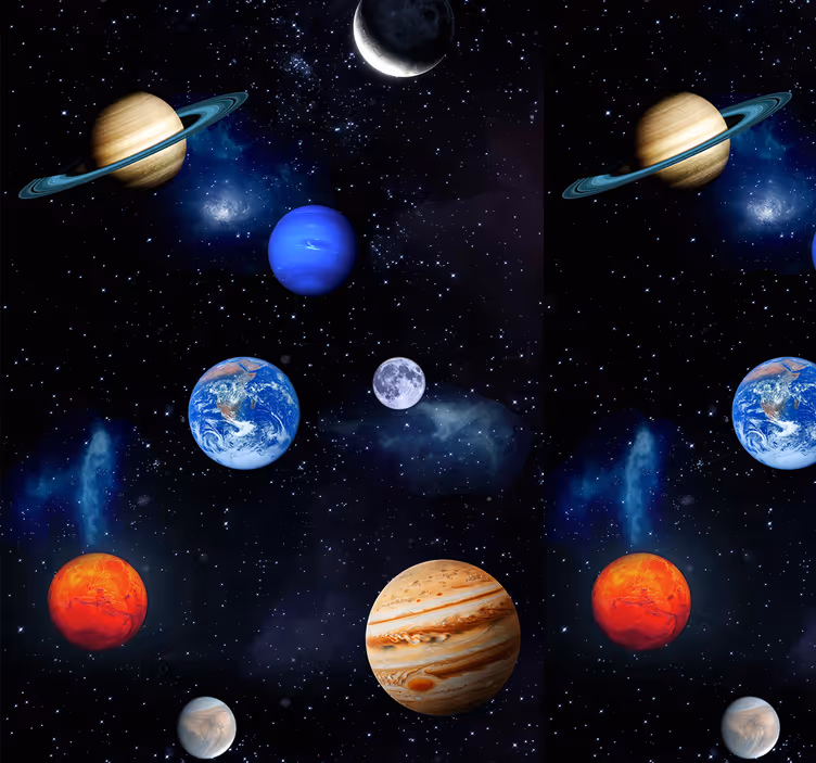 Papel mural estrellas cosmos espacio planetas - TenVinilo