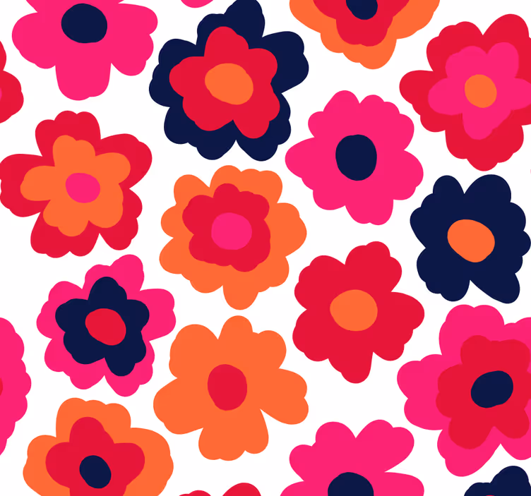 Papel pintado flores amapola roja - TenVinilo