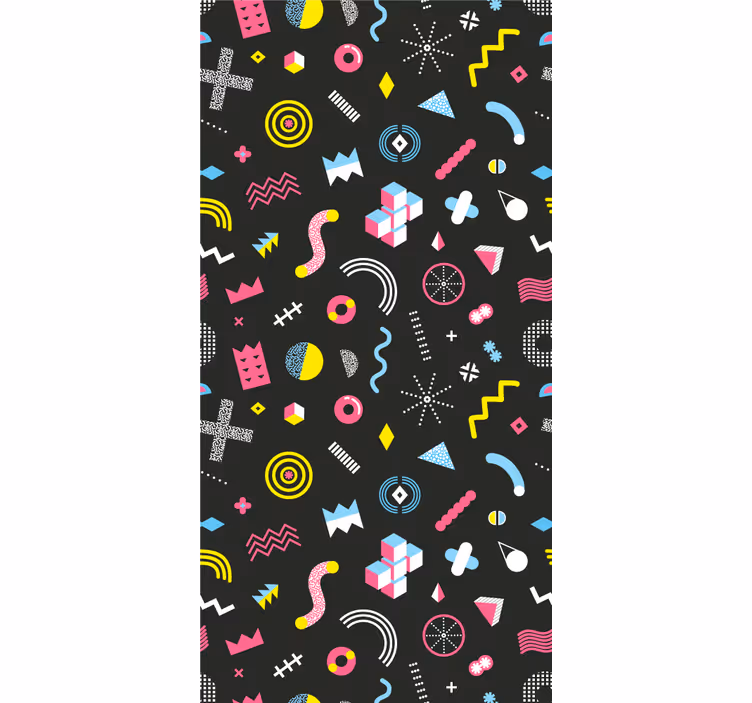 Papel mural vintage formas retro dinámicas - TenVinilo