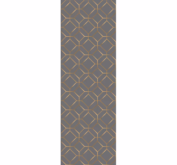 Papel mural geométrico patrón dorado hexagonal - TenVinilo