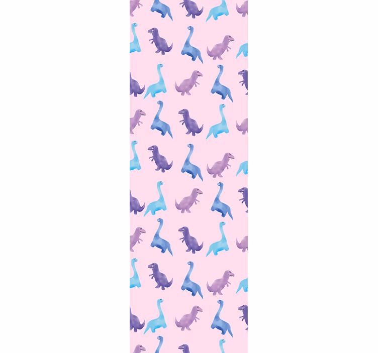 Papel mural dinosaurios patrón de guardería rosa - TenVinilo