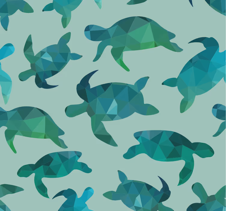 Papel mural animales patrón de tortugas marinas - TenVinilo