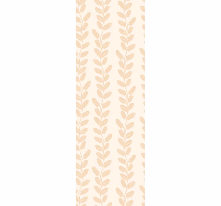 Papel mural hojas ramitas verticales beige - TenVinilo