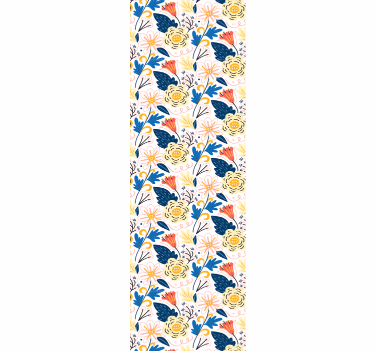 Papel pintado flores diseño colorido floreciente - TenVinilo