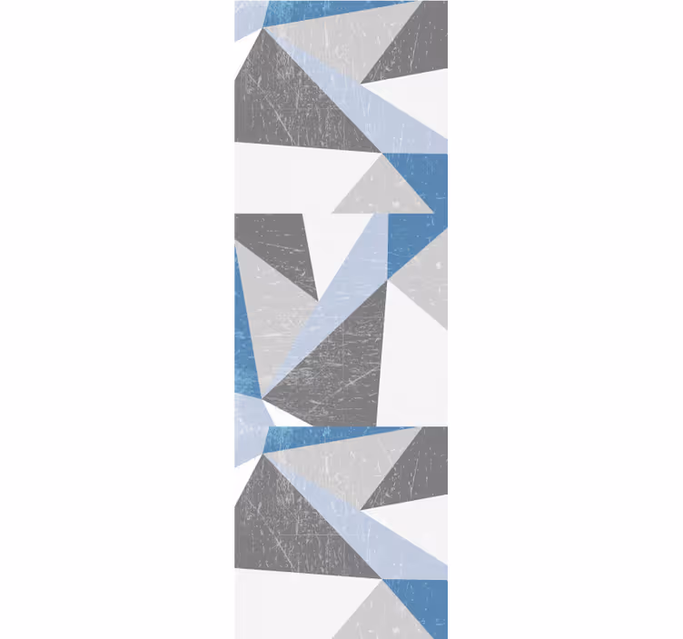 Papel mural triángulos patrón moderno gris y azul - TenVinilo