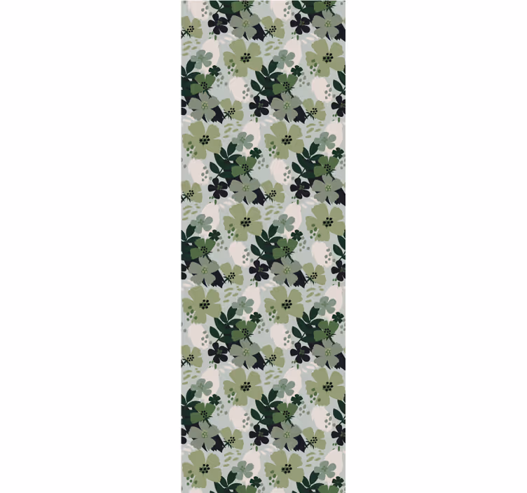 Papel pintado flores motivo verde exuberante - TenVinilo
