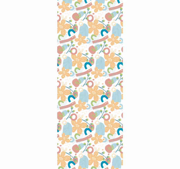 Papel mural abstracto motivo floral simple - TenVinilo