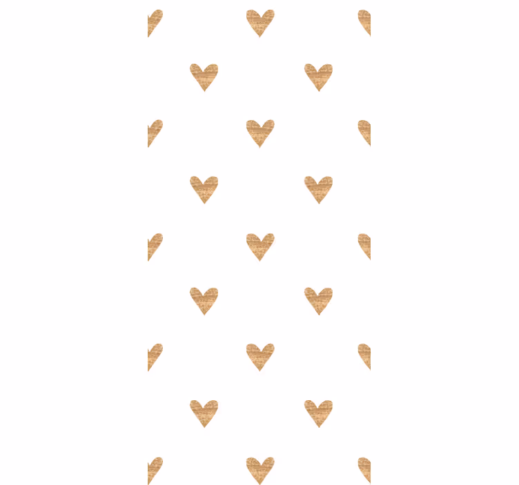 Papel mural infantil corazón dorado con fondo blanco - TenVinilo