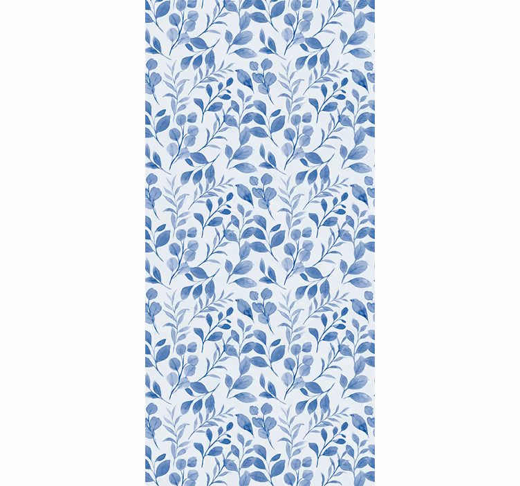 Papel pintado flores patrón de rama azul - TenVinilo