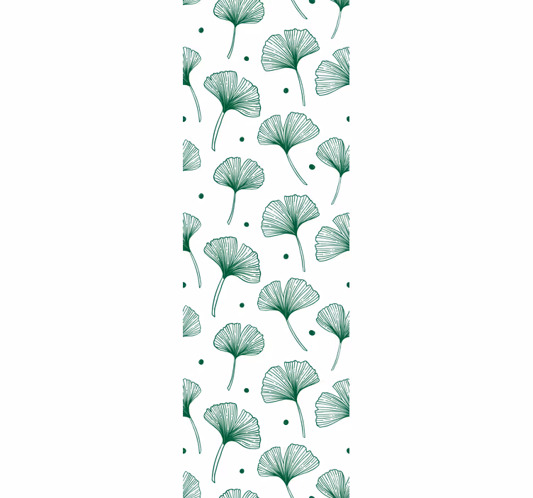 Papel mural hojas ginkgo verde elegante - TenVinilo