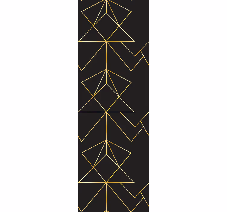 Papel mural geométrico formas de hojas doradas - TenVinilo