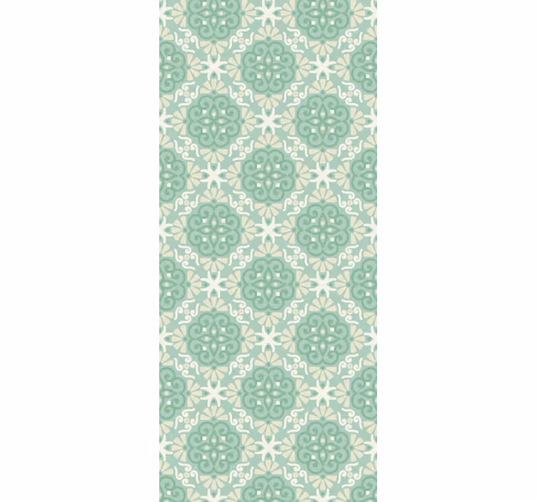 Papel mural ornamental motivo circular verde suave - TenVinilo