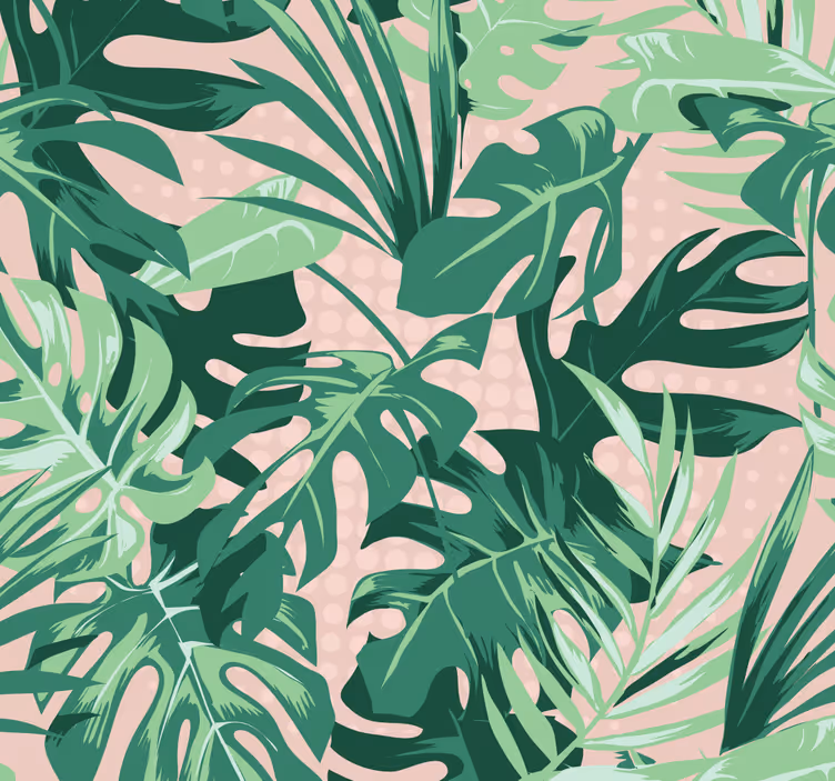 Papel mural selva diseño de plantas tropicales - TenVinilo