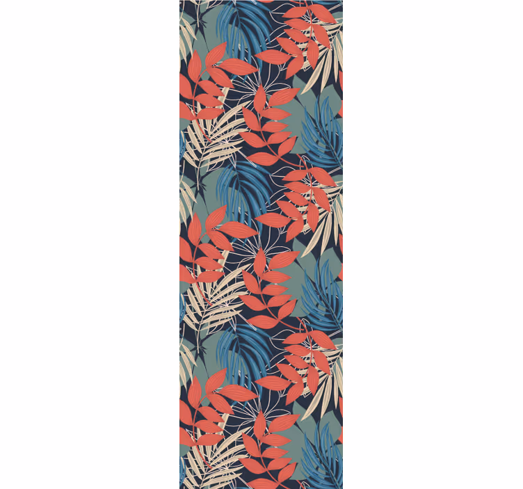 Papel mural hojas jungla de coral azul - TenVinilo