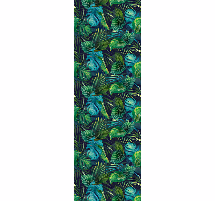 Papel mural hojas patrón de vegetación tropical - TenVinilo
