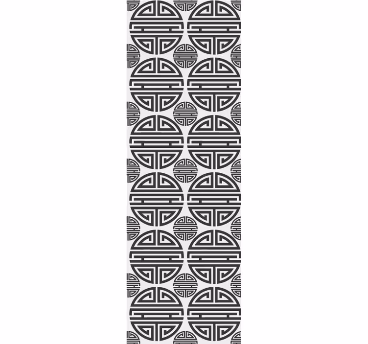 Papel mural topos patrón tribal en blanco y negro - TenVinilo