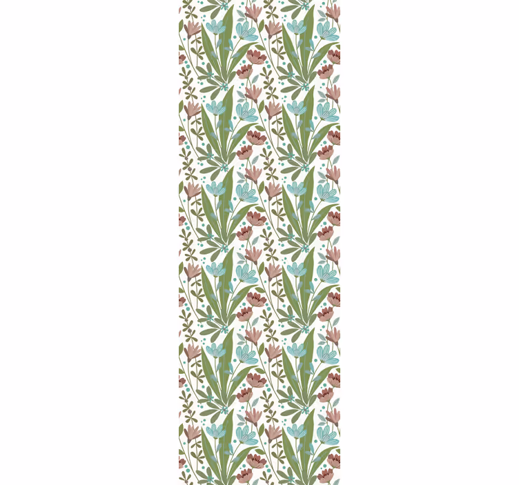 Papel pintado flores arreglo floral de hojas - TenVinilo
