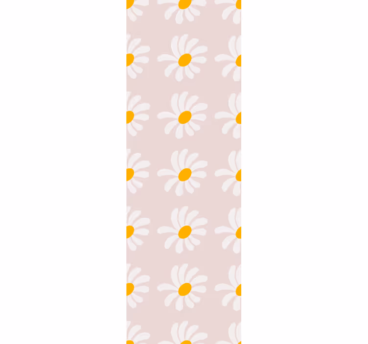 Papel pintado flores hileras de margaritas dulces - TenVinilo