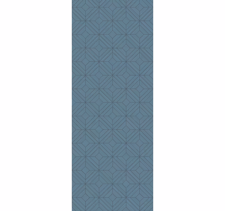 Papel mural geométrico líneas azules art déco - TenVinilo