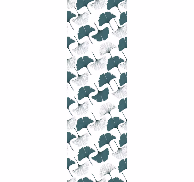Papel mural hojas arreglo de ginkgo gris - TenVinilo