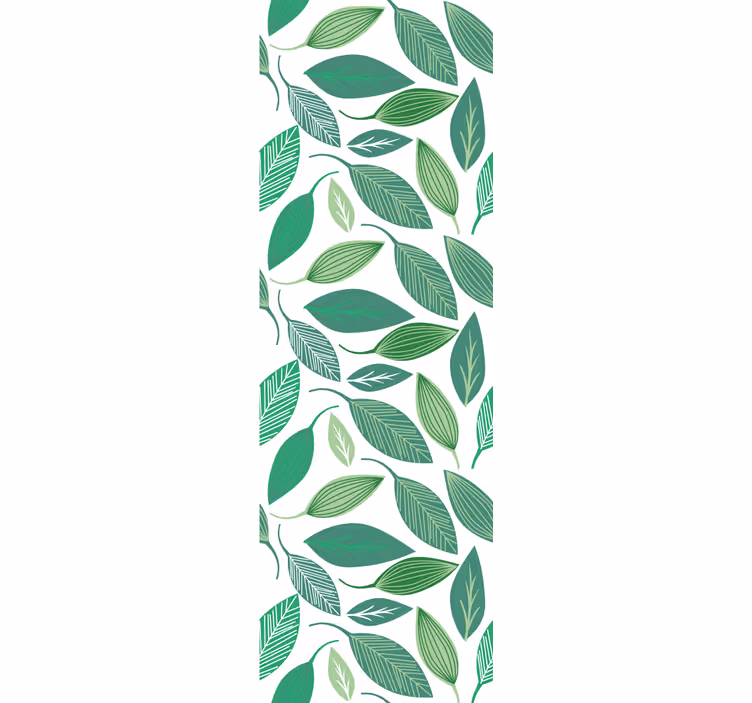 Papel mural hojas elementos botánicos verdes - TenVinilo