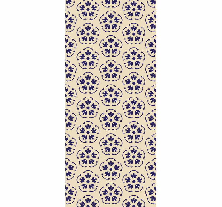 Papel mural floral motivos redondos azules - TenVinilo