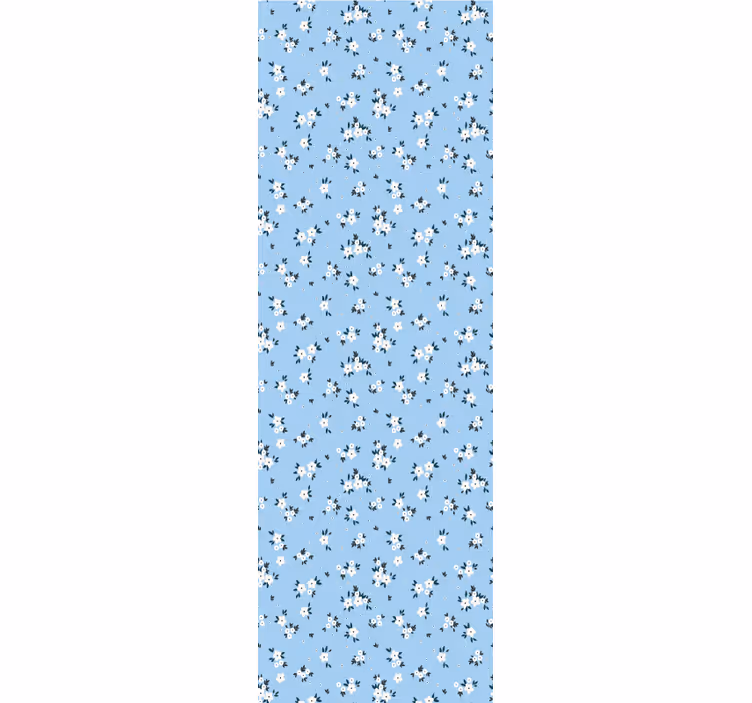 Papel pintado flores fondo floral azul - TenVinilo