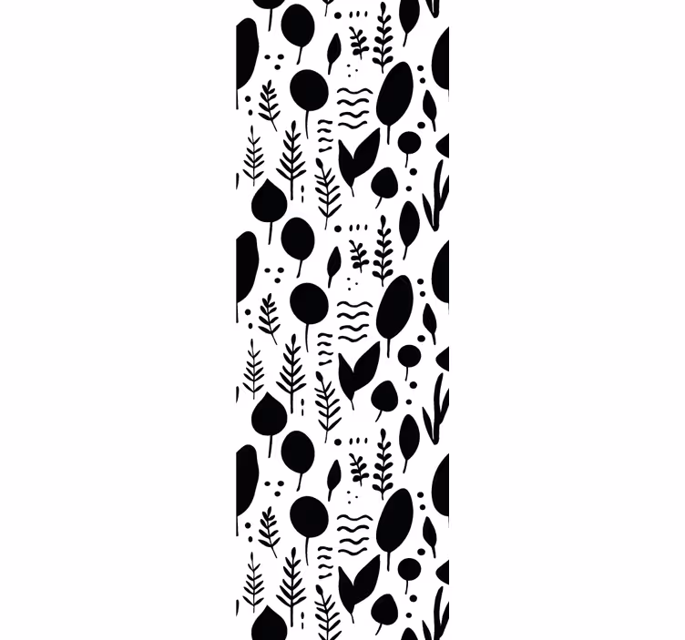 Papel mural hojas colección en blanco y negro - TenVinilo