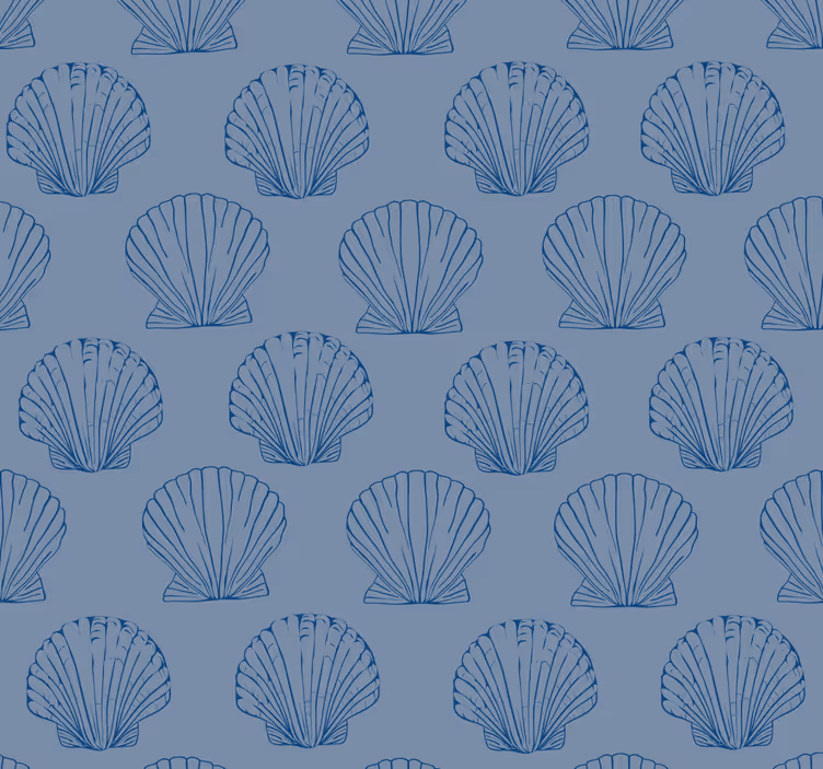 Papel mural peces repeticiones de conchas marinas - TenVinilo