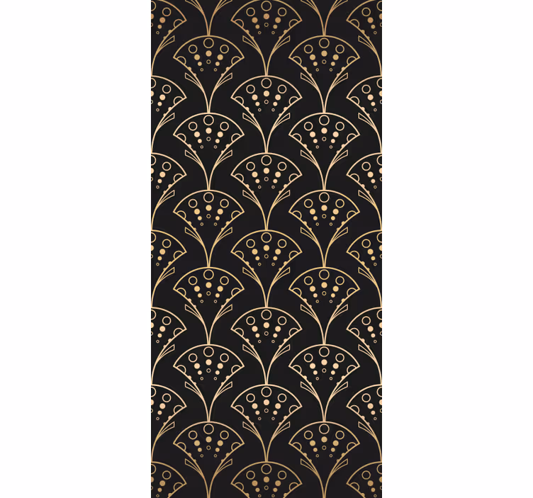 Papel mural moderno elegantes formas doradas - TenVinilo